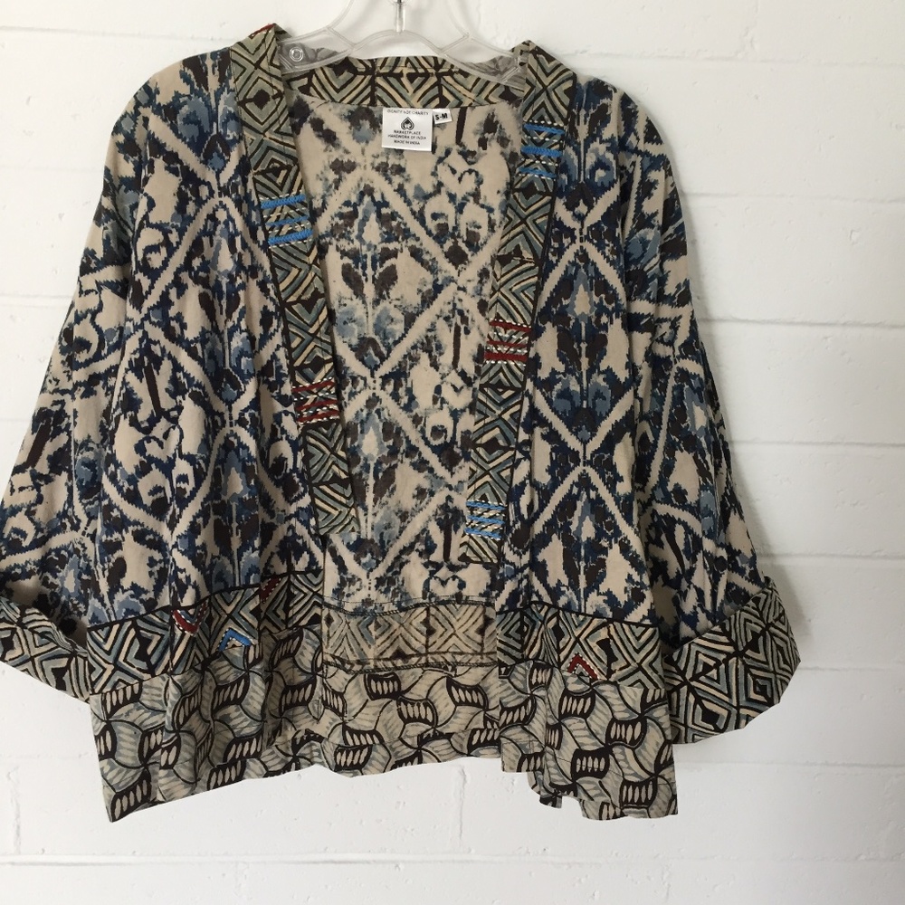 Marketplace India Kimono Top Cotton Batik S/M